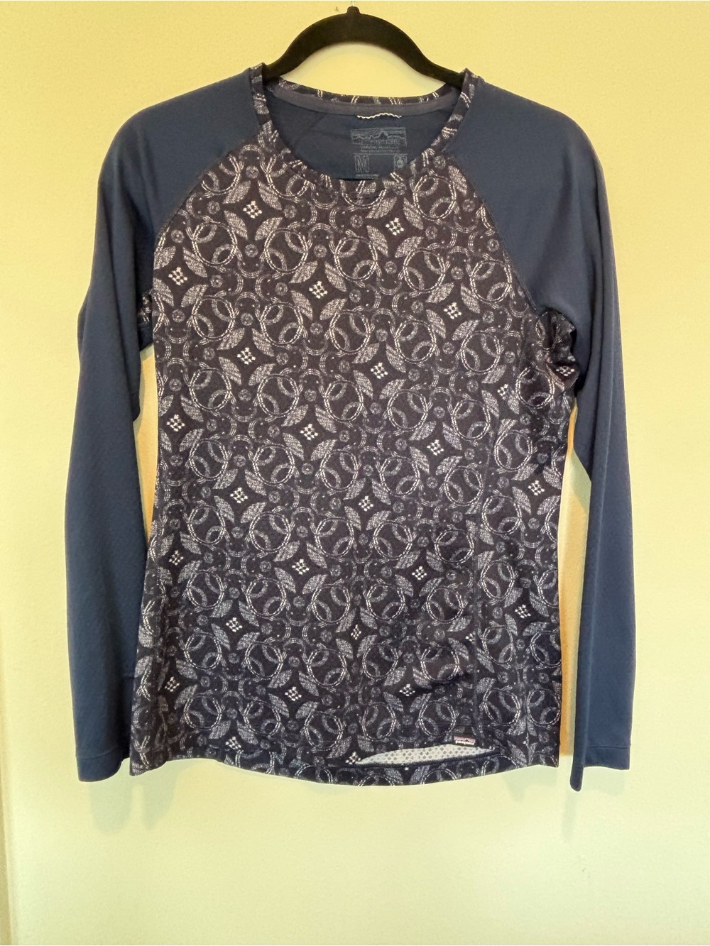 Patagonia Capilene Midweight Navy Long-Sleeve Printed Raglan Tee